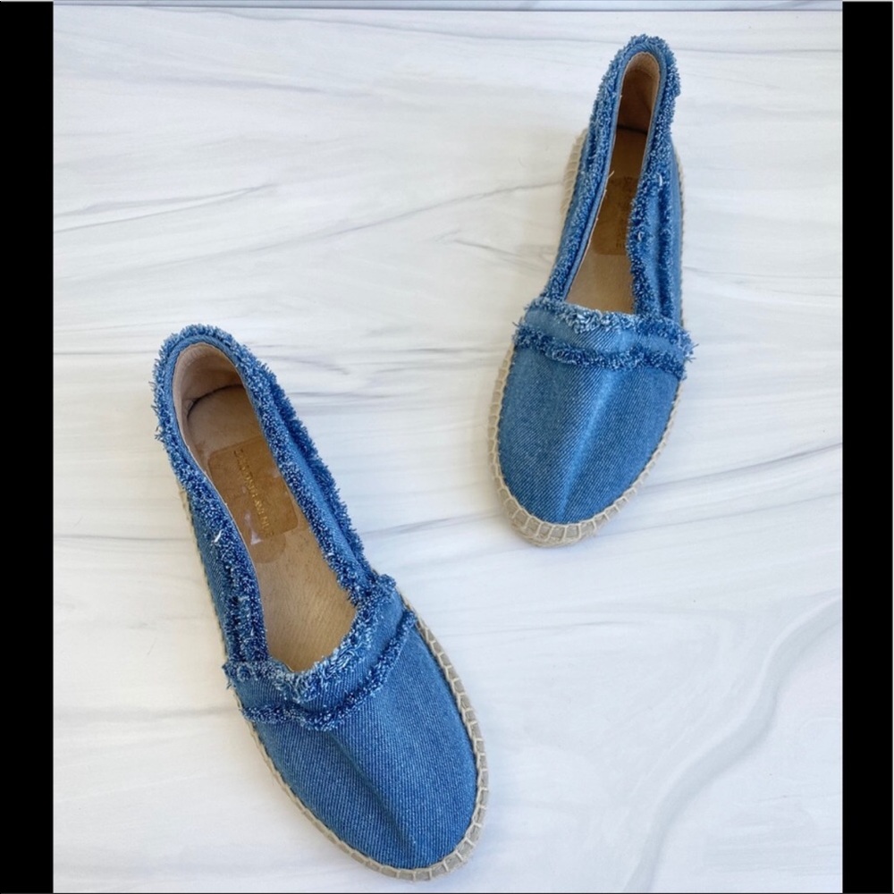 Saks Fifth Ave Denim Espadrilles Flats sz 8.5